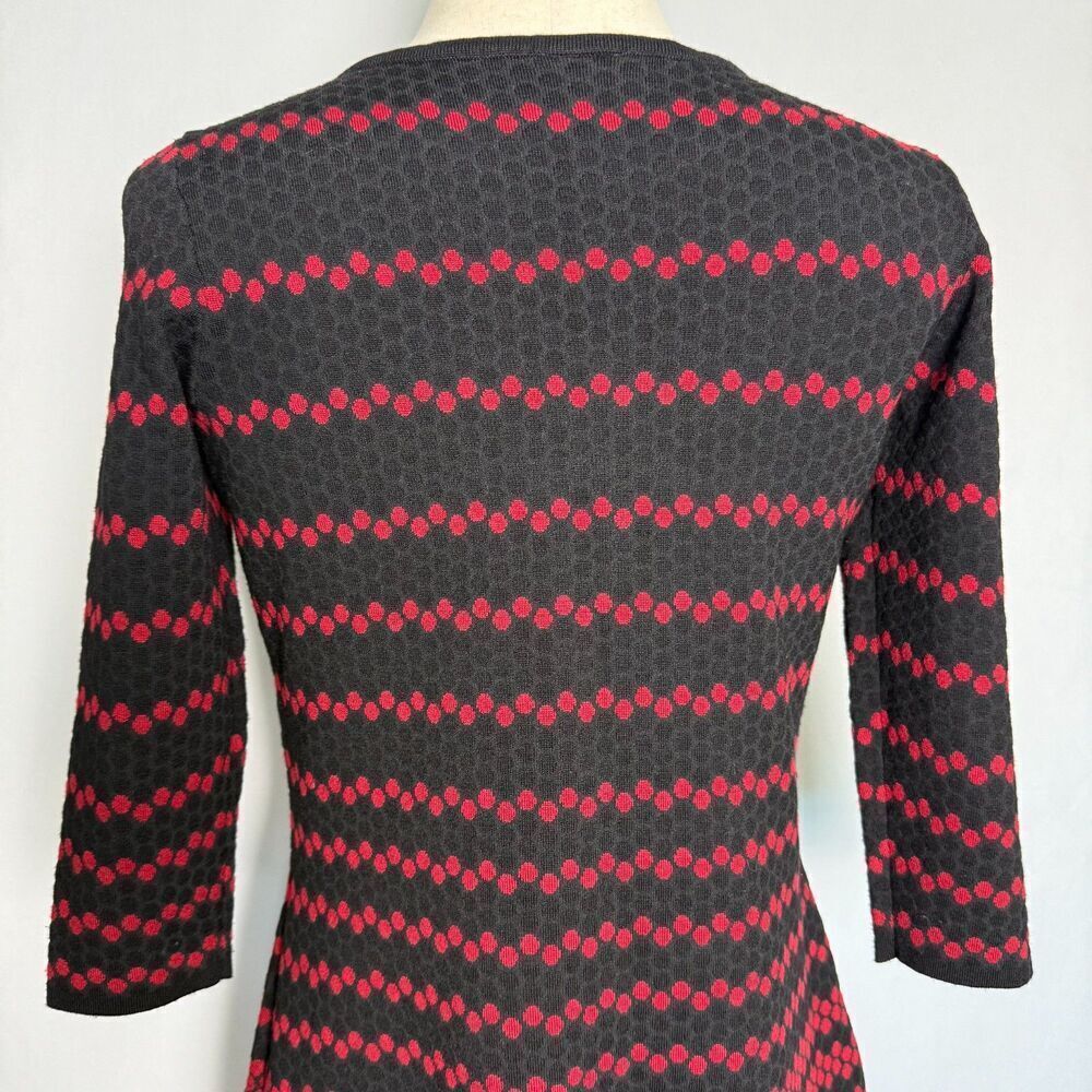 Gabby Skye Polka Dot Patterned Sweater Dress, Size L, Red and Black - Picture 4 of 12
